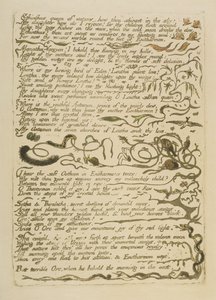 "ملكة إيثينثوس من المياه ..." ، اللوحة 16 من "أوروبا. نبوءة ، 1794 (نقش بارز مطبوع باللون البني الداكن مع مرحاض وزيت على ورق) بواسطة وليام بليك